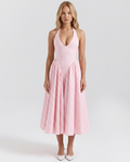 Mari | Halter Midi Sundress with Full Skirt