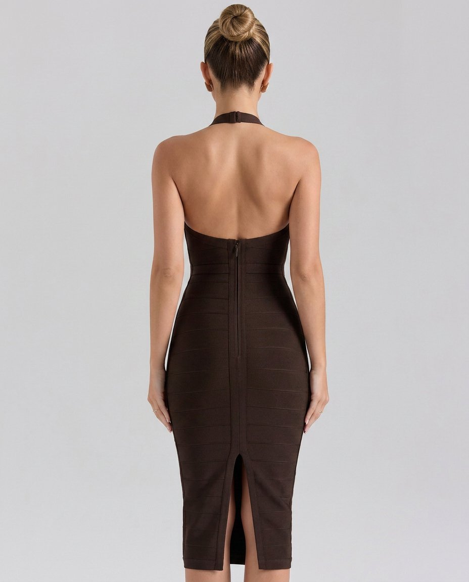 Lilia | Halter Midi Bandage Dress