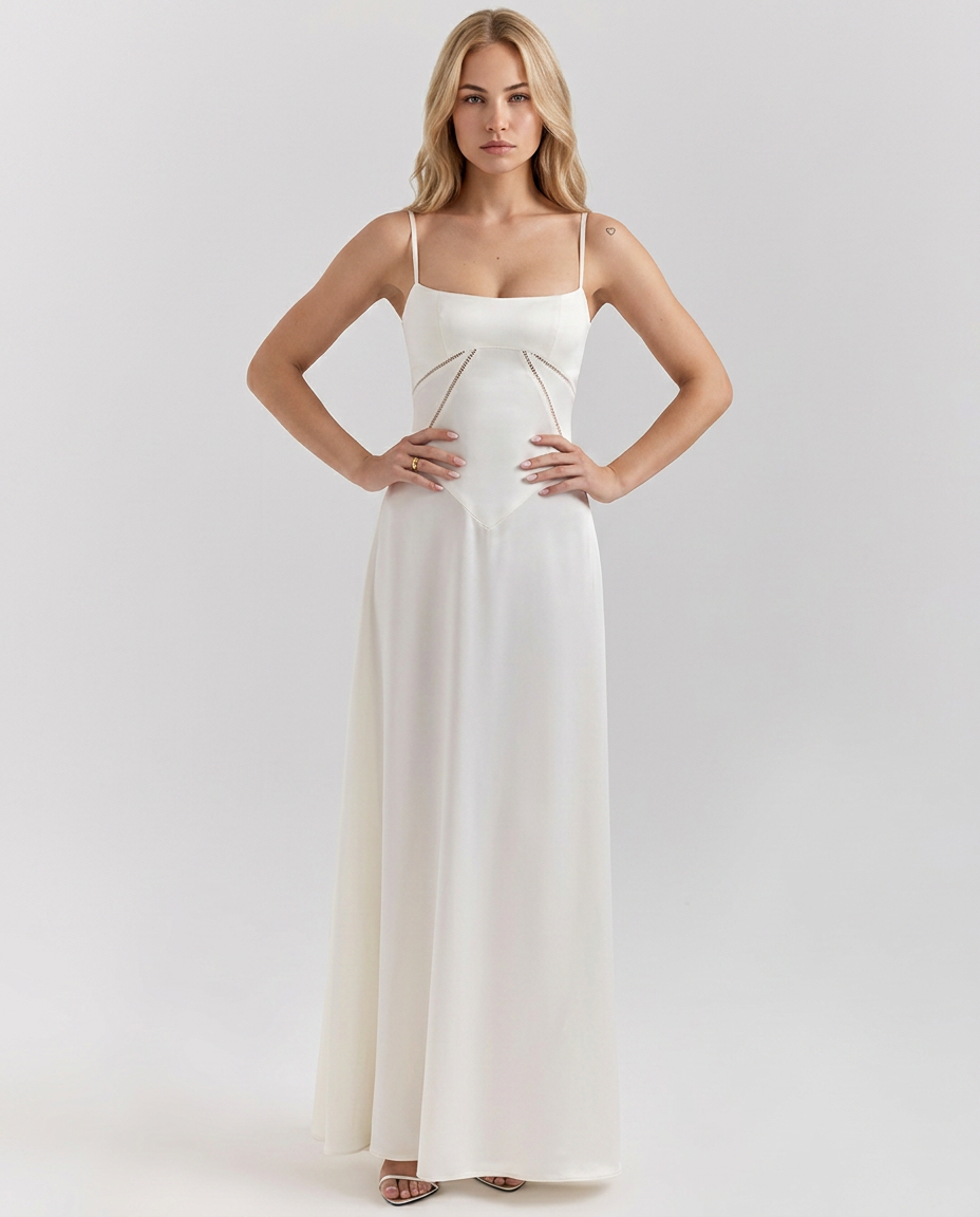 Arline | Lace-Up Maxi Dress with Corset Back