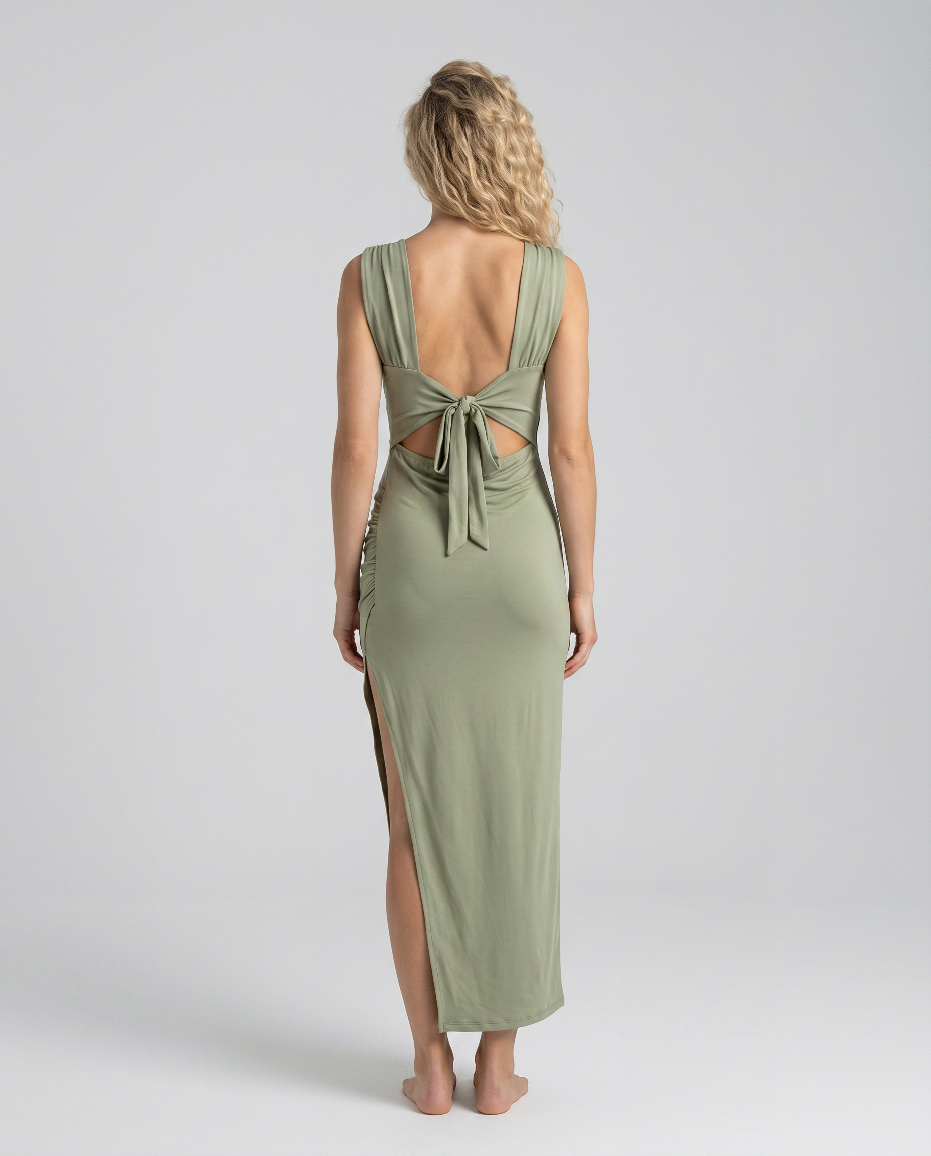 Ine | Boat Neck Maxi Dress with Side Split
