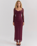 Selene | Sheer Mesh Maxi Dress with Lace Detail