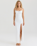 Vivian | Mesh Maxi Dress with Side Split