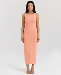 Nalini | Sleeveless Knit Maxi Dress with Back Split