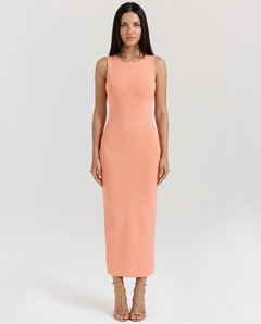 Nalini | Sleeveless Knit Maxi Dress with Back Split