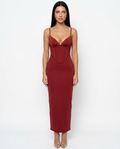 Romola | Mesh Maxi Dress with Corset Bodice and Lace-Up Back