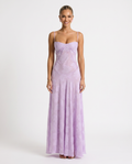 Cassidy | Maxi Dress with Lace-Up Back and Floral Detail