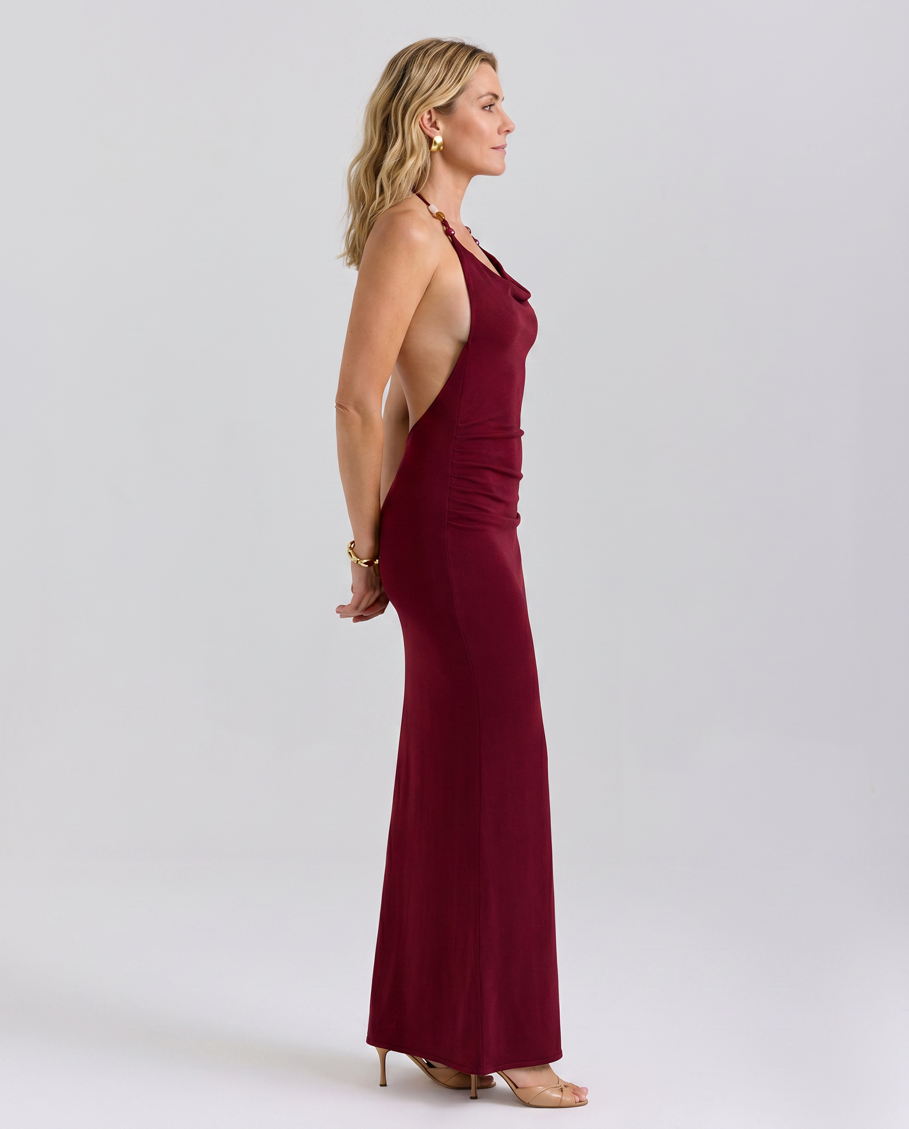 Sophina | Maxi Dress with Draped Halter Neck