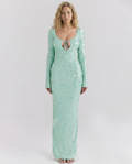 Tiff | Maxi Dress with Sequin Finish and Front Cut-Out