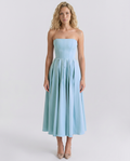 Bennett | Midi Dress with Strapless Corset Bodice