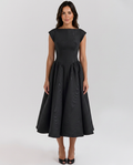Jenna | Midi Dress with Open Back and Full Skirt