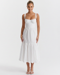 Tanya | Broderie Anglaise Midi Sundress with Tiered Skirt