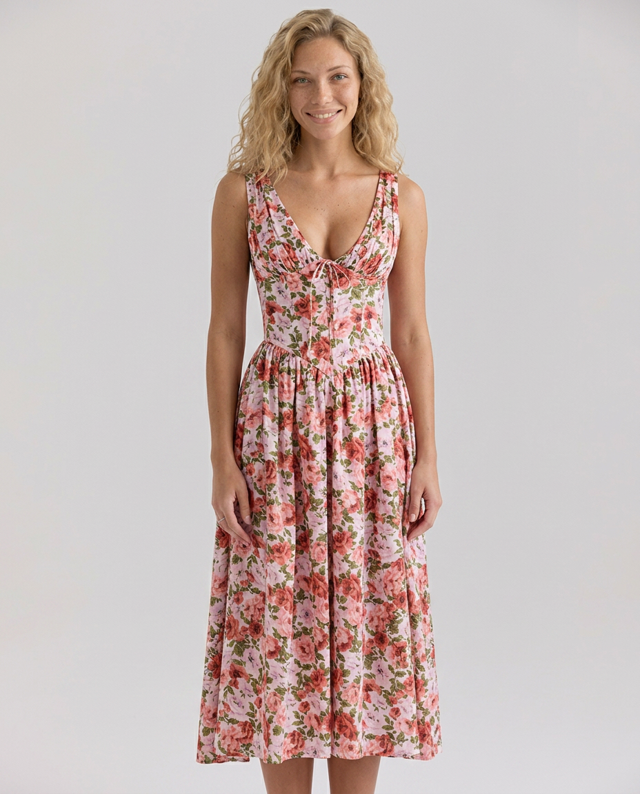 Neva | Corset Sundress with V-Neckline