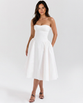 Rachael | Strapless Midi Sundress with Corset Bodice