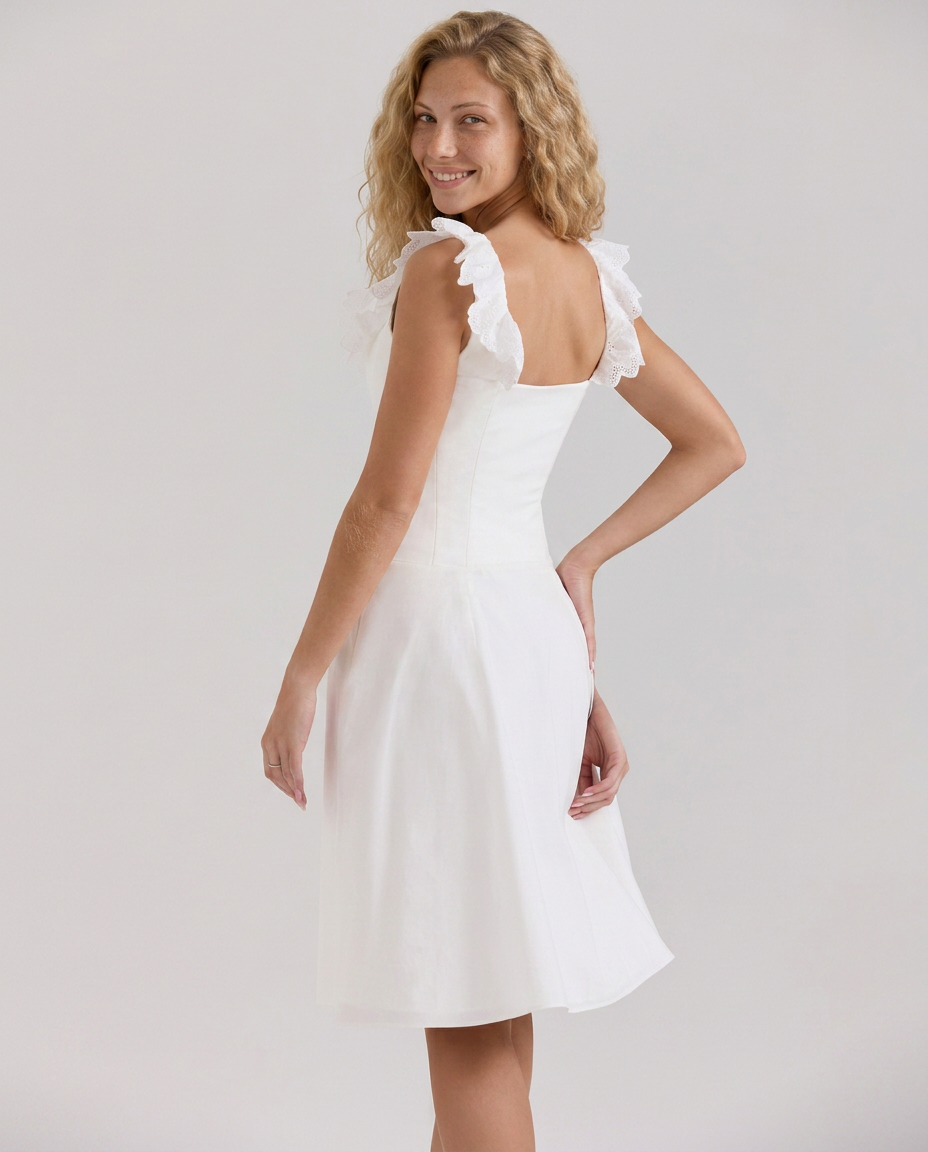 Casey | Broderie Anglaise Trim Midi Dress