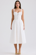 Lidia | Broderie Anglaise Cotton Midi Dress