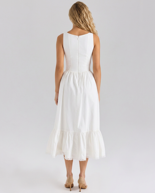 Abby | Lace Up Midi Dress