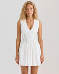 Mona | Cotton Mini Dress with Lace Panel Detail