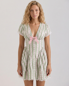 Carly | Stretch Cotton Mini Dress with Gingham Pattern