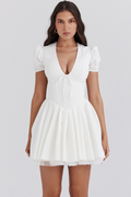 Sasha | Mini Dress with Pleated Cotton Finish