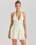 Beulah | Halter Neck Mini Dress with Printed Finish