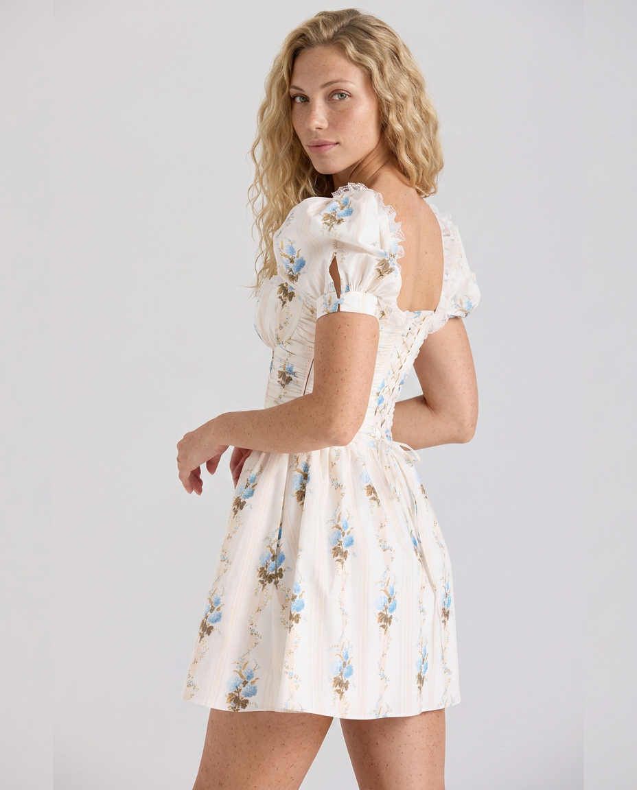 Lois | Mini Dress with Printed Cotton Finish