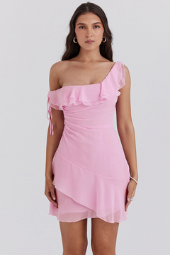 Sara | One Shoulder Mini Dress with Ruffle Detail