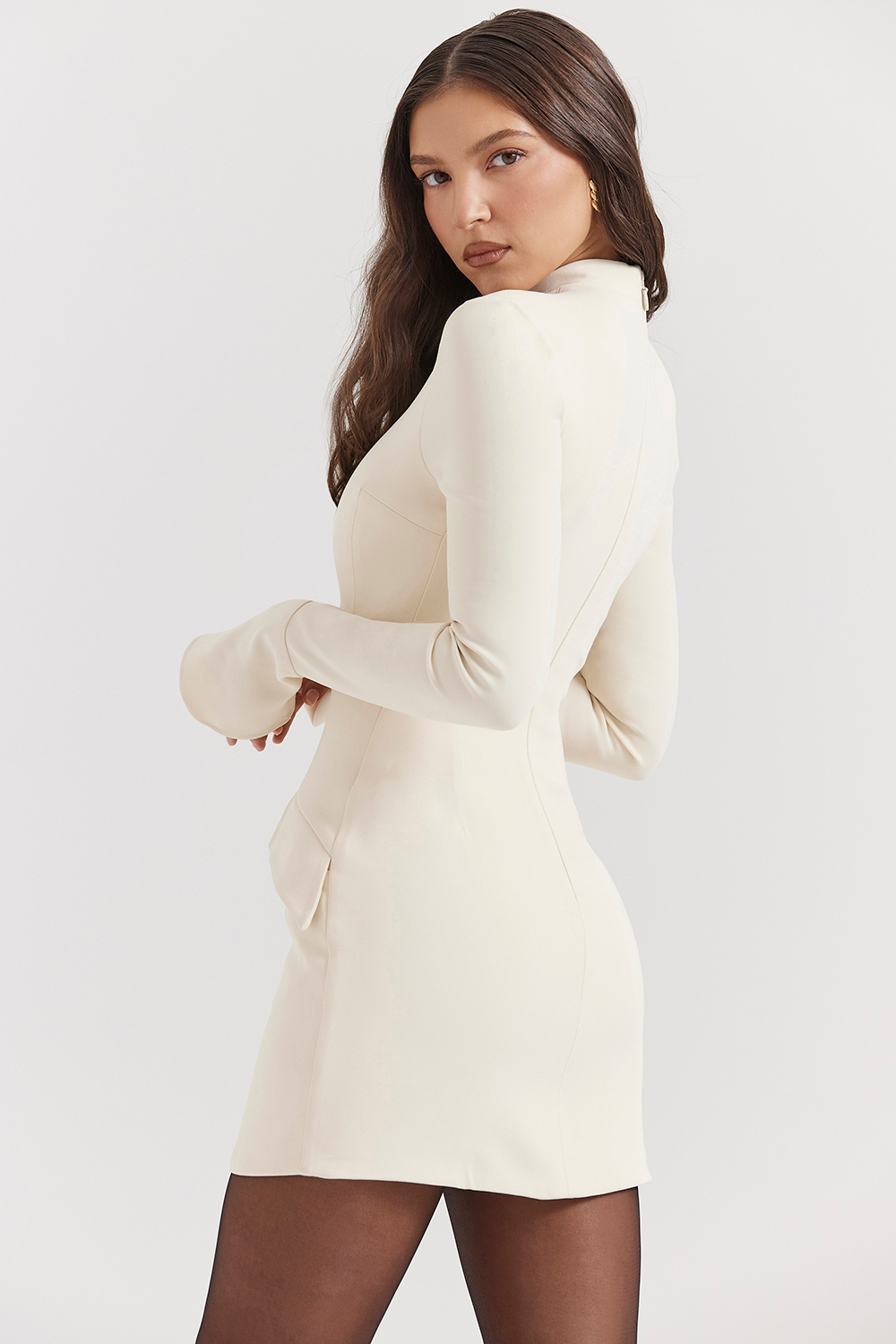 Latisha | High Neck Long Sleeve Mini Dress