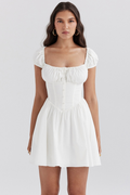Ursula | Gathered Cotton Mini Dress