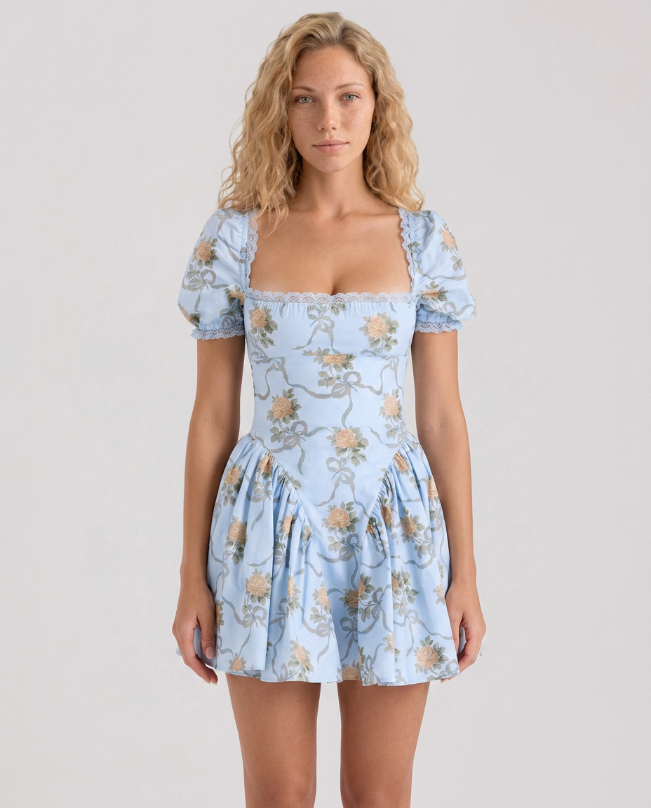 Melisa | Print Cotton Mini Dress
