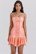 Jaime | Strapless Mini Dress with Satin Finish