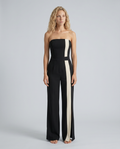 Leila | Strapless Contrast Stripe Jumpsuit