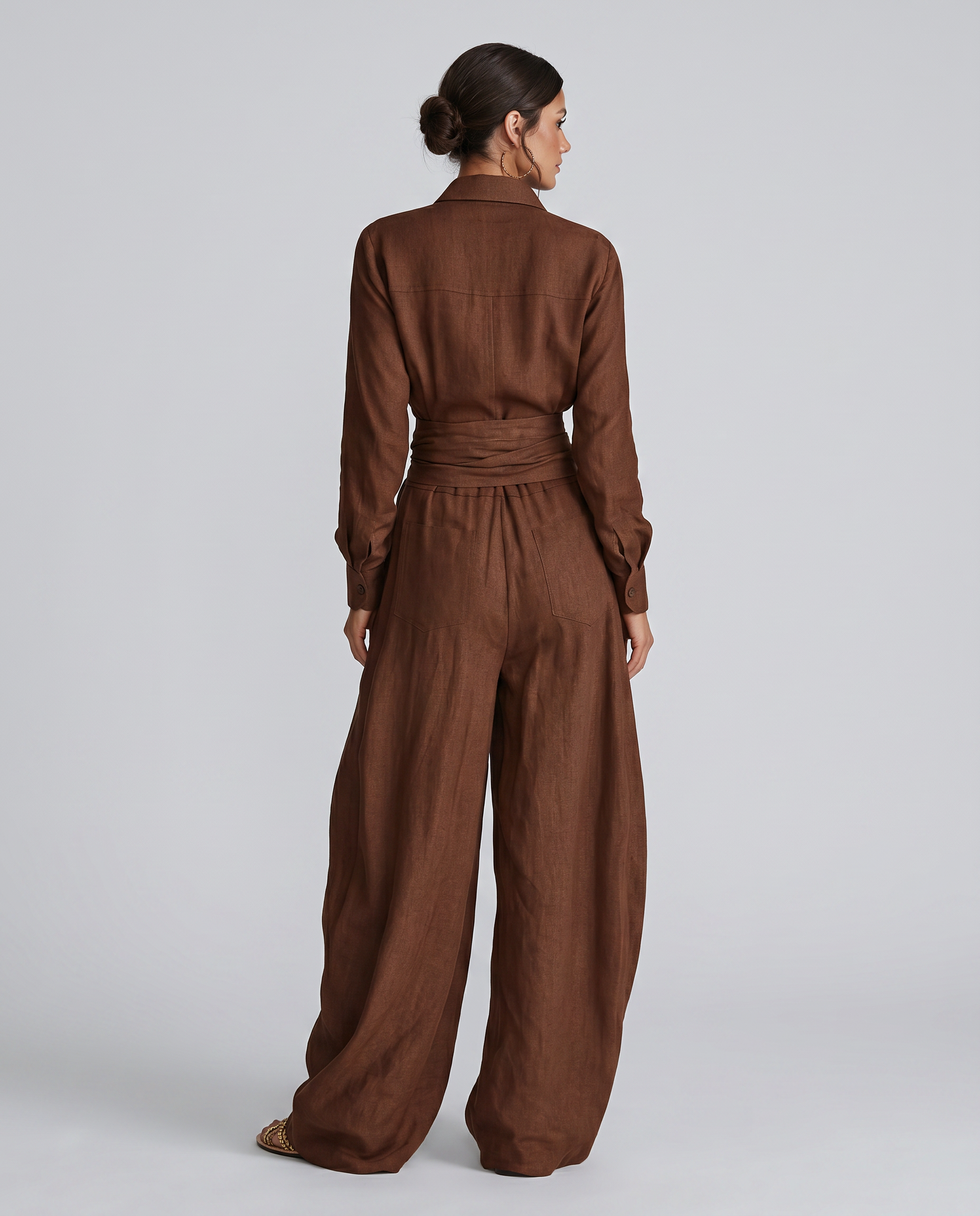 Juliet | Belted Shirt Collar Jumpsuit