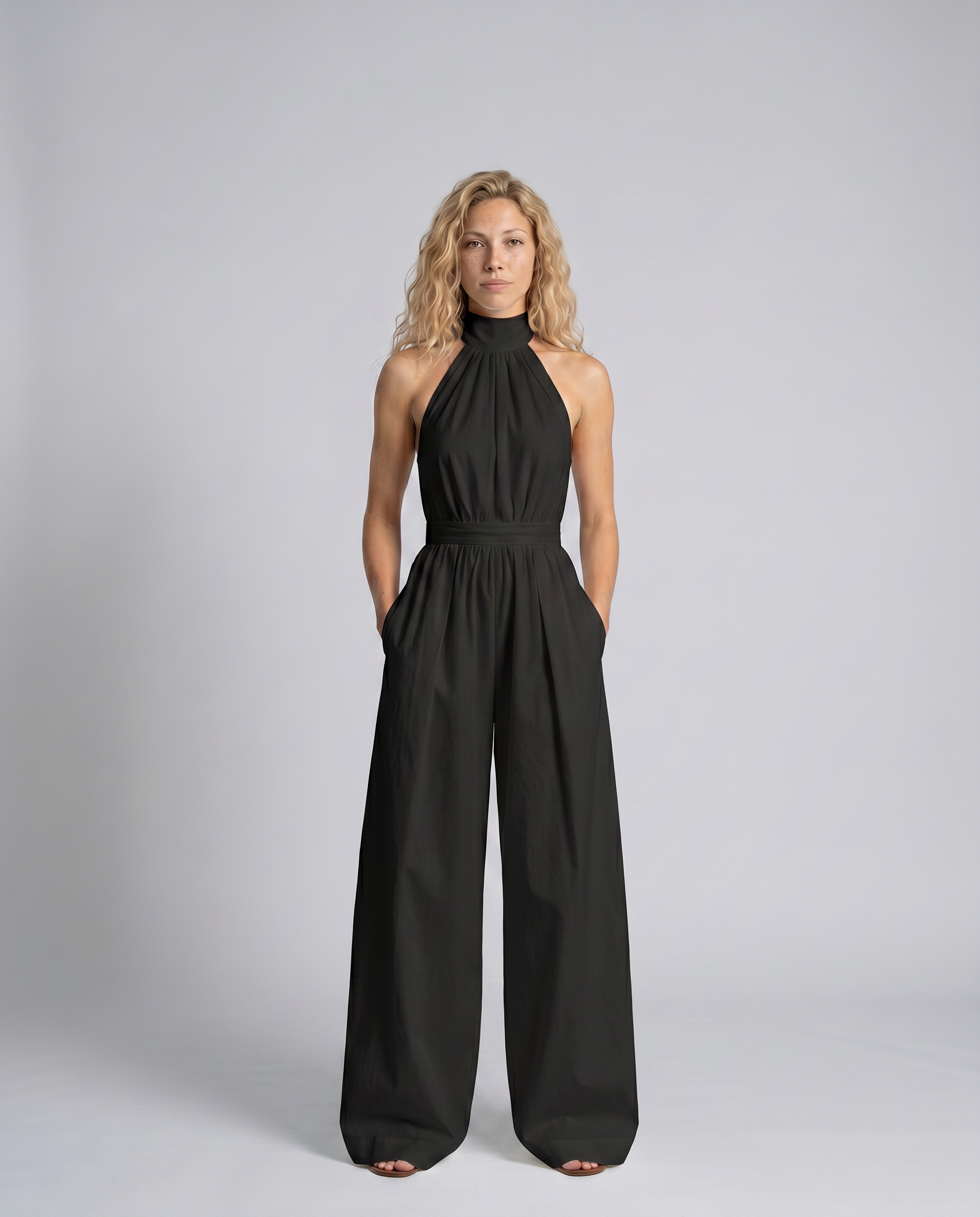 Alma | Halter-Neck Wide-Leg Jumpsuit