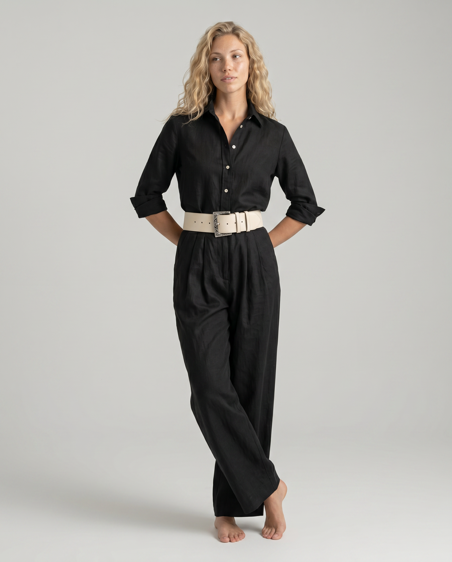 Leah | Belted Wide-Leg Jumpsuit