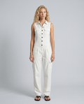 Fran | Sleeveless Single-Breasted Jumpsuit