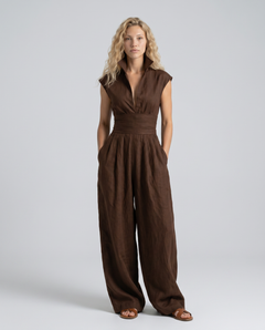 Rhoda | Linen-Blend Wide-Leg Jumpsuit