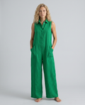 Vonda | Sleeveless Linen-Blend Relaxed Jumpsuit