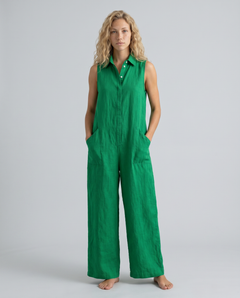 Vonda | Sleeveless Linen-Blend Relaxed Jumpsuit
