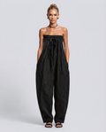 Cherry | Strapless Relaxed Linen-Blend Jumpsuit