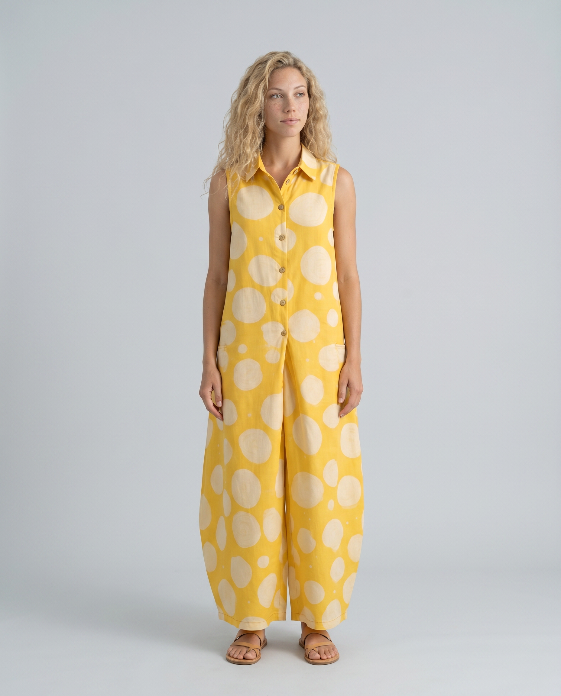 Benita | Polka Dot Wide-Leg Sleeveless Jumpsuit
