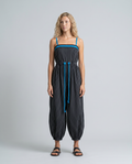 Selene | Striped Balloon-Leg Jumpsuit with Drawstring Waist