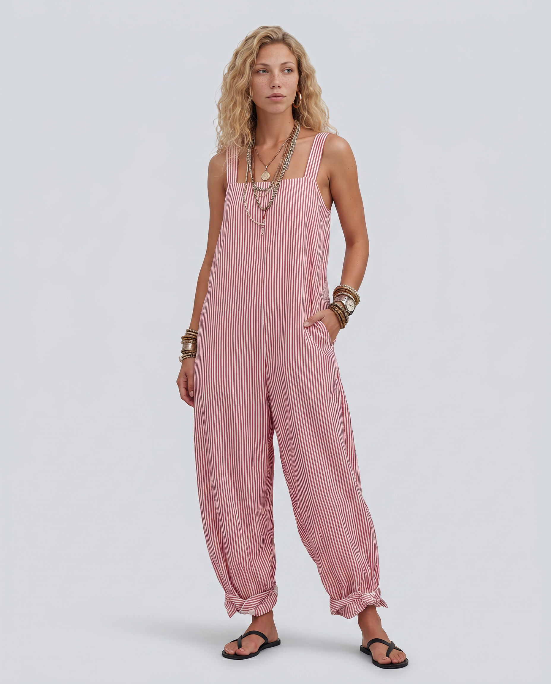 Marlowe | Striped Sleeveless Jumpsuit with Relaxed Fit