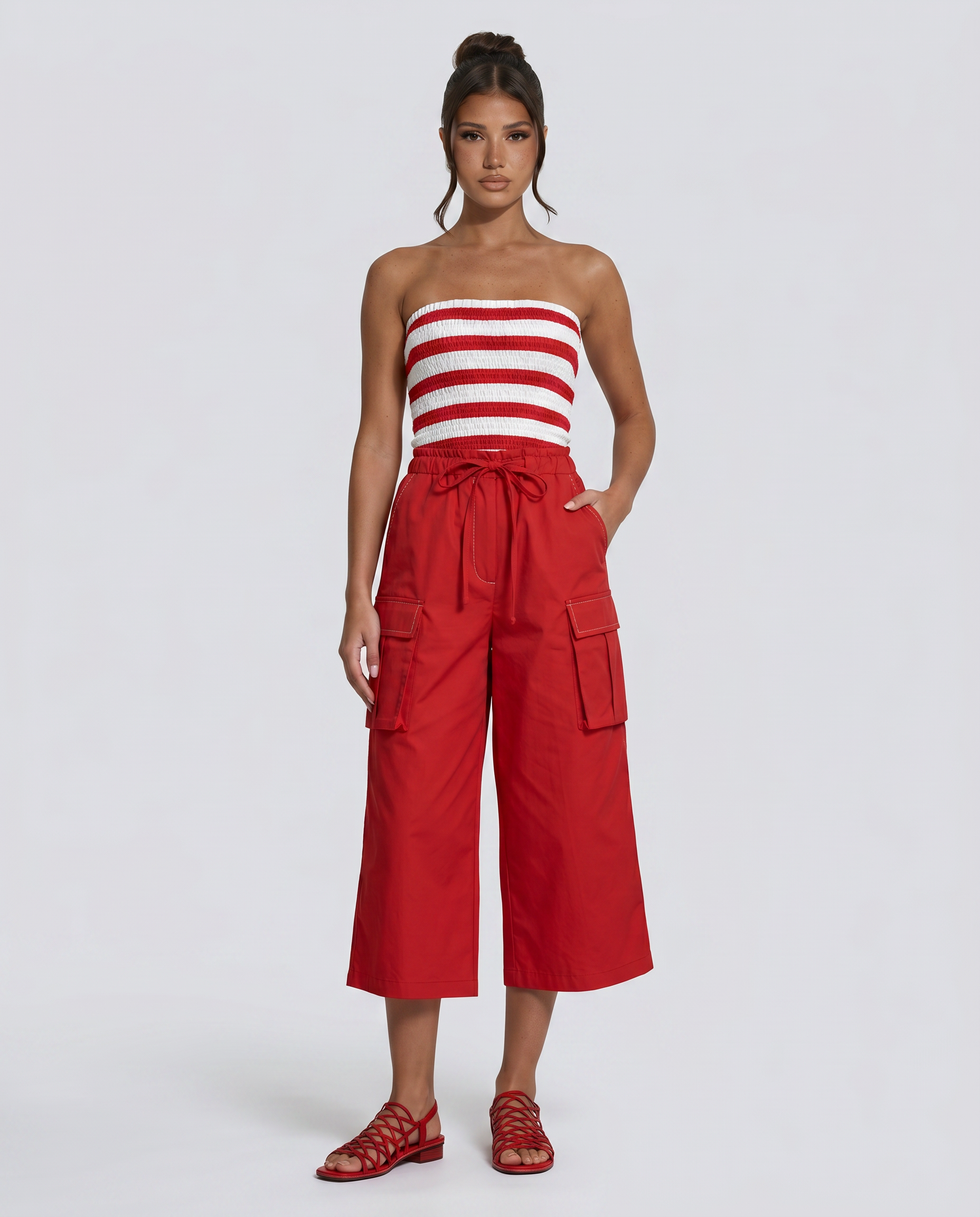 Ronda | Strapless Cropped Wide-Leg Jumpsuit