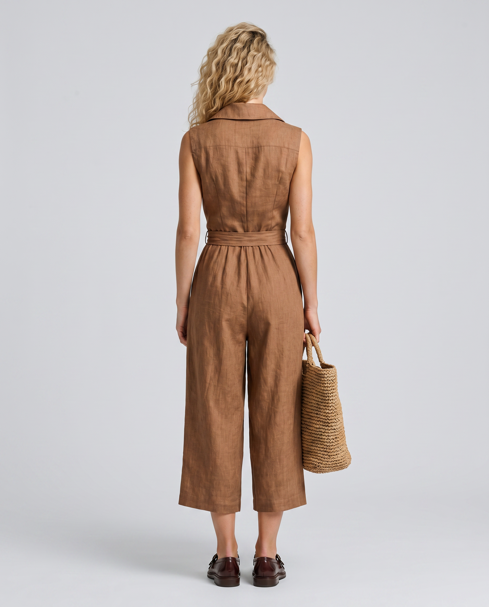 Cleo | Linen-Blend Culotte Jumpsuit