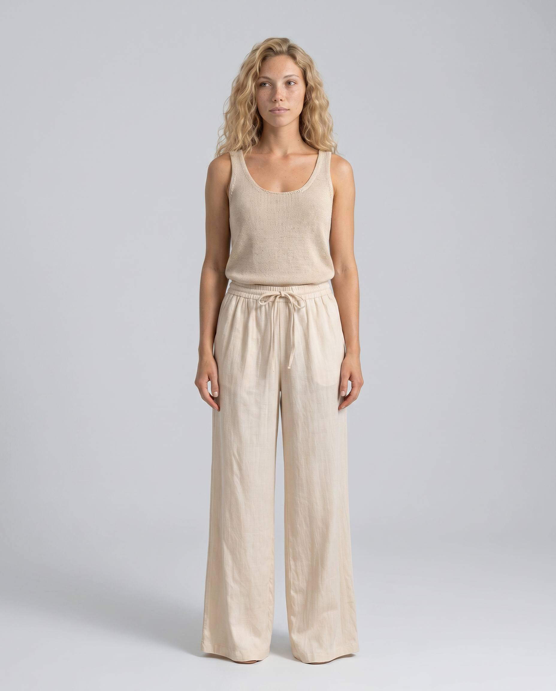 Sadie | Linen-Blend Wide-Leg Pants