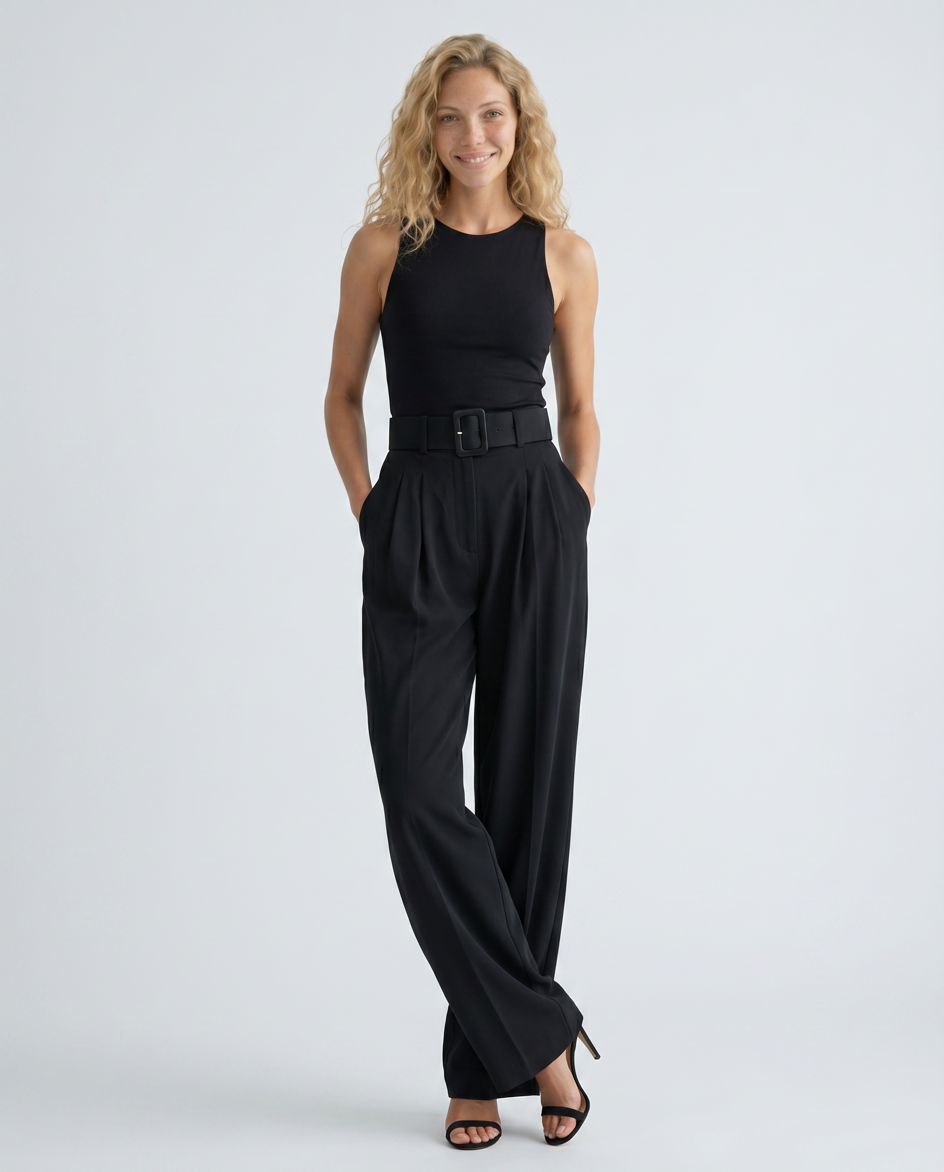 Letha | Draped Wide-Leg Trousers