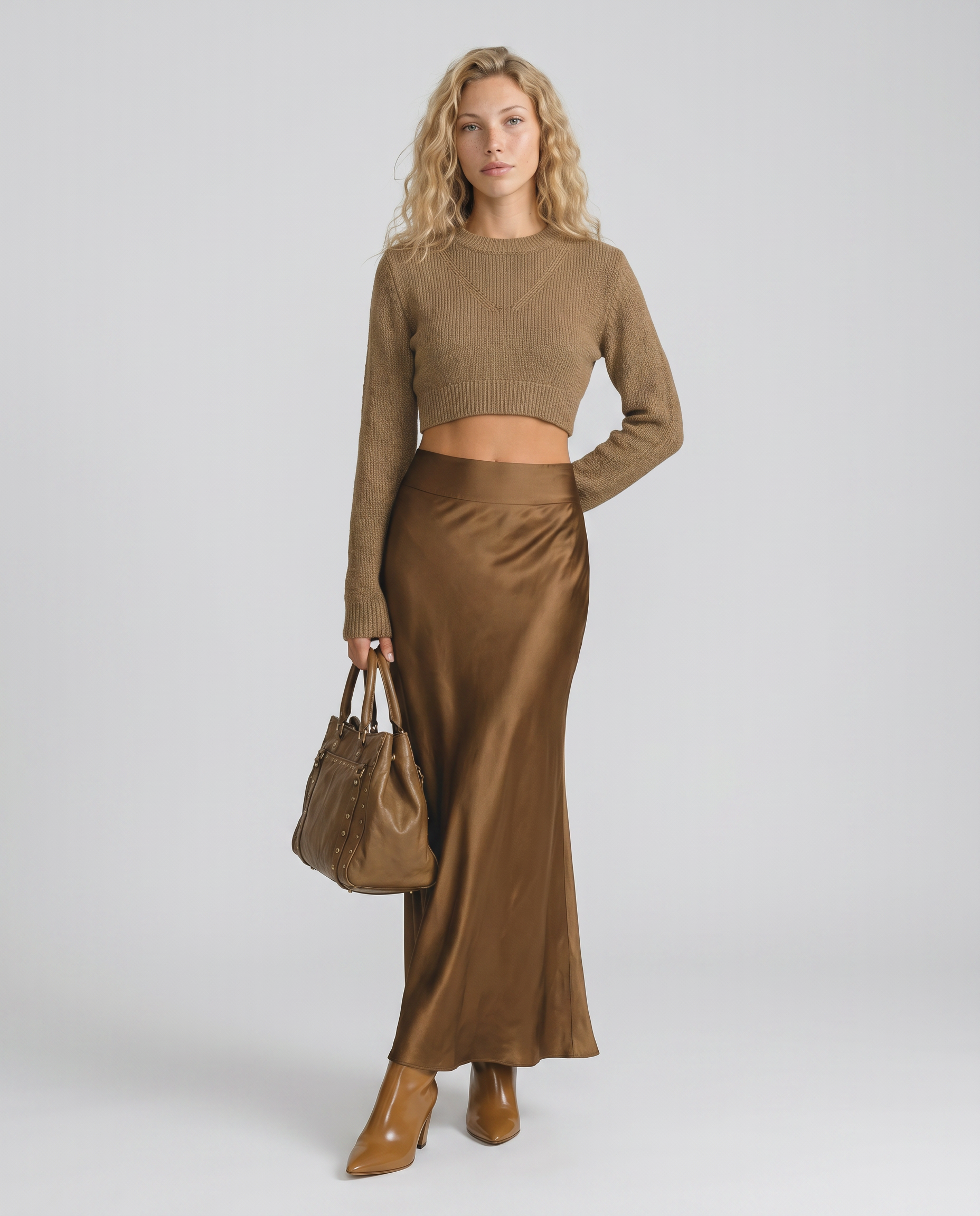 Lorie | Satin-Look Midi Skirt