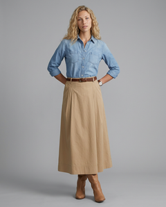 Natalia | A-Line Maxi Skirt in Cotton Blend