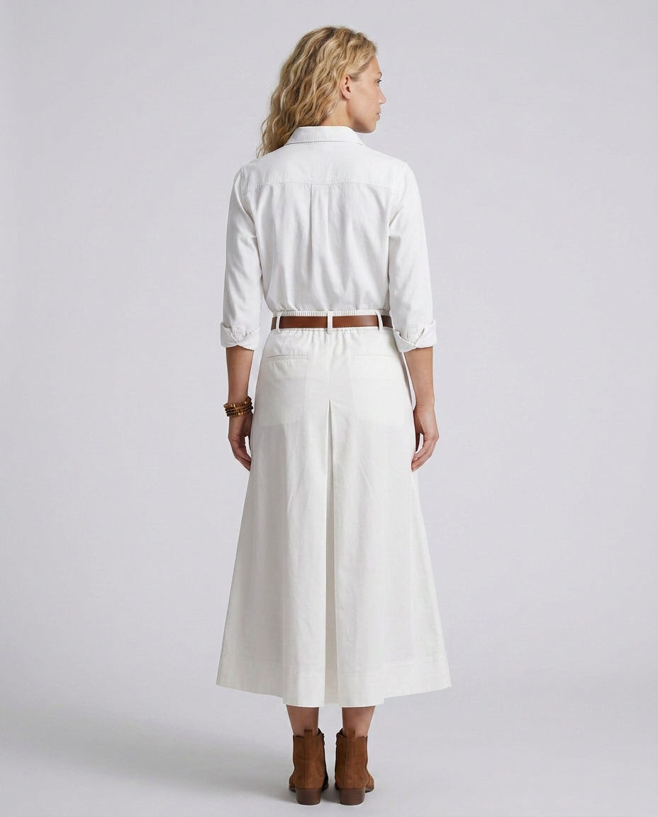 Natalia | A-Line Maxi Skirt in Cotton Blend