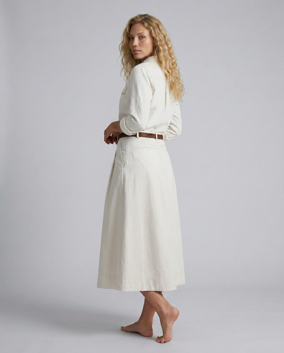Natalia | A-Line Maxi Skirt in Cotton Blend